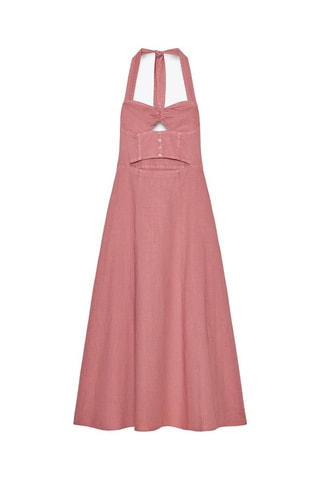 Vestido trapézio em rami - Rosa-velho