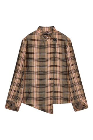 Camisa em linho - Bege e cinzento