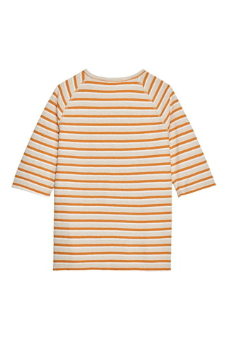 T-shirt em linho - Cru e laranja