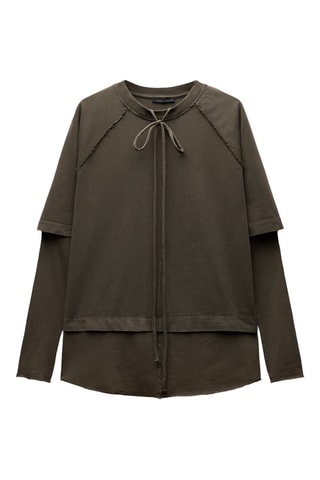 T-shirt efeito ilusório - Cinzento-escuro