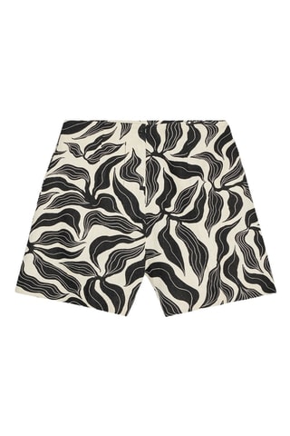 Calções de linho cintura subida - Cru