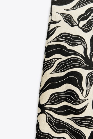 Calções de linho cintura subida - Cru