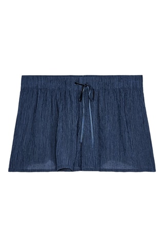 Calções plissados - Azul-marinho