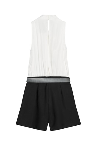 Macacão curto - Branco e preto