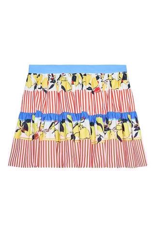 Saia estilo patinadora - Vermelho e azul-claro