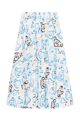 Jupe midi - Blanc et Ciel