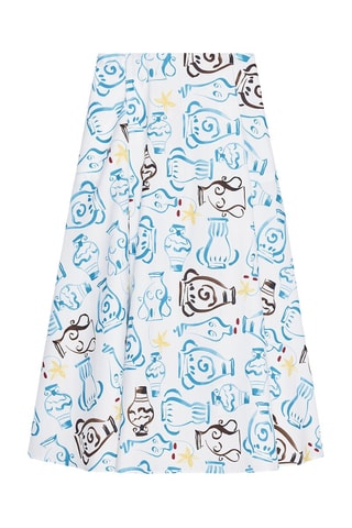 Jupe midi - Blanc et Ciel