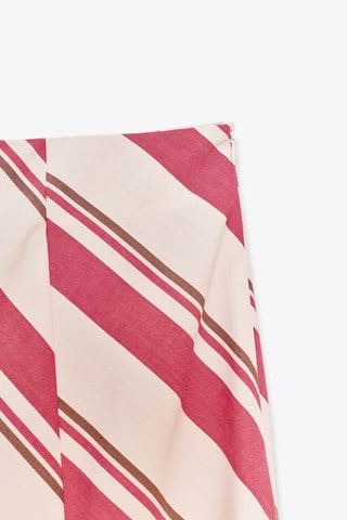 Saia midi - Vermelho e cru