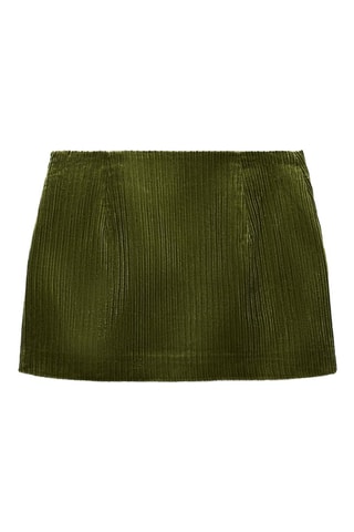 Minissaia em veludo - Verde-escuro