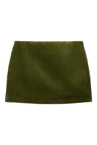 Minissaia em veludo - Verde-escuro