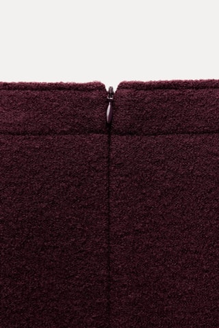 Saia direita em lã - Castanho