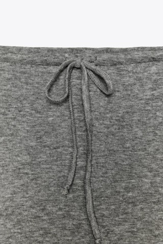 Jupe droite en laine - Gris chiné