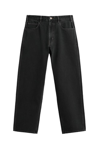 Calças de ganga relaxed- Preto