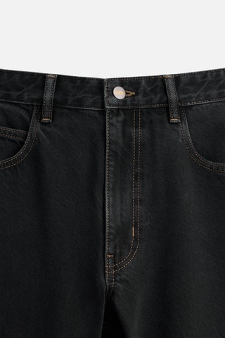 Calças de ganga relaxed- Preto