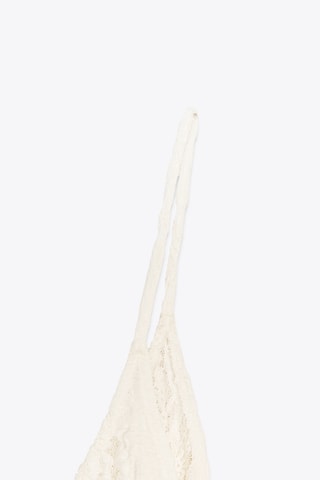 Top com folhos em renda - Cru