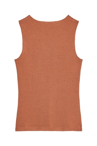 Camisola de alças de linho - Castanho