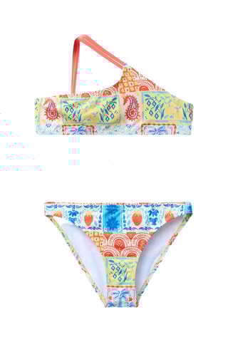 Biquíni - Branco e azul-petróleo