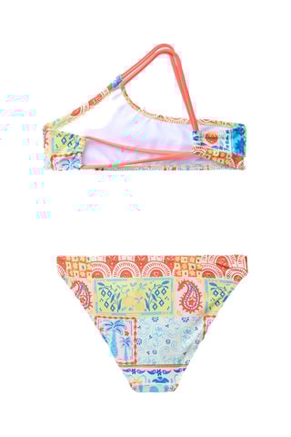 Biquíni - Branco e azul-petróleo