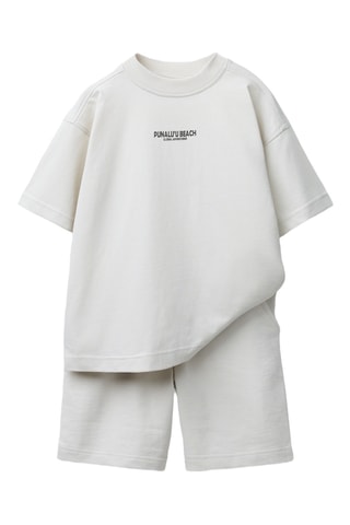 T-shirt e calções- Cru