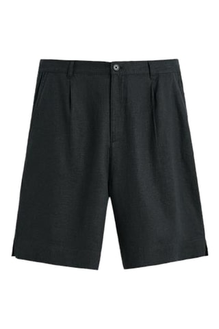 Bermudas oversize em linho - Cinzento-escuro