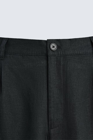 Bermudas oversize em linho - Cinzento-escuro