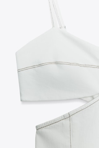 Vestido direito em ganga- Branco