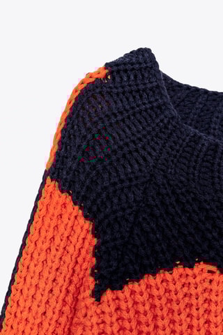 Camisola - Azul-marinho e laranja