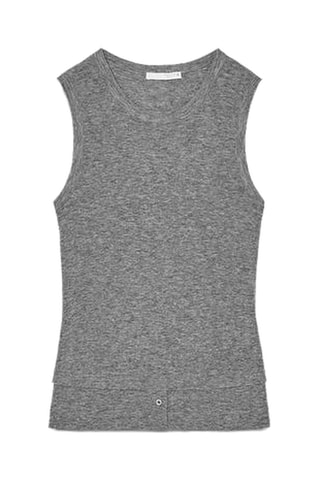 Camisola de alças em lã - Cinzento-mesclado