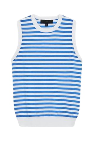 Top - Azul-real e branco