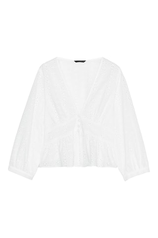 Blusa em bordado inglês- Branco