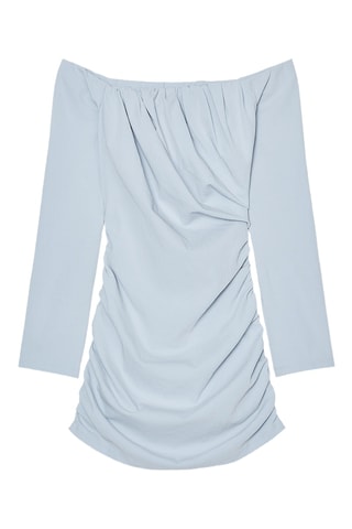 Vestido trapézio - Azul-celeste