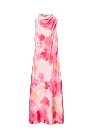 Vestido direito tie and dye- Rosa