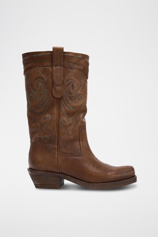 Bottines en cuir - Marron