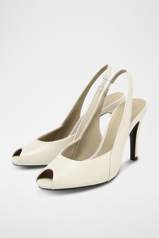 Sandálias de salto em couro- Branco