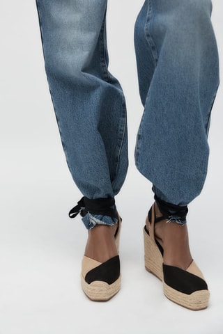 Alpargatas com cunha - Preto e bege