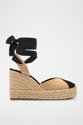 Alpargatas com cunha - Preto e bege