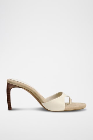 Sandálias de salto em couro- Branco