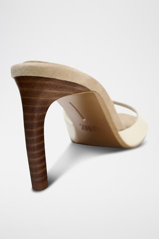 Sandálias de salto em couro- Branco