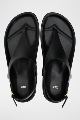 Sandálias em couro - Preto