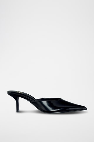 Mules de salto envernizados - Preto