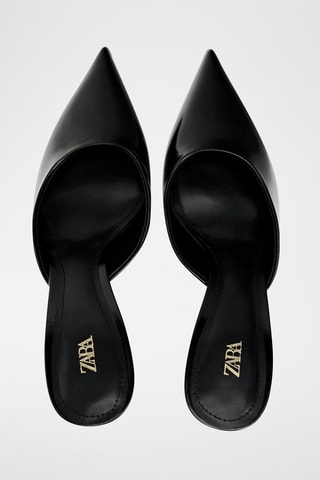 Mules de salto envernizados - Preto