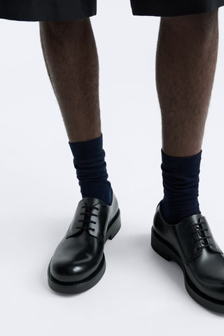 Derbies em couro - Preto