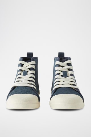 Sapatilhas em couro- Azul-marinho