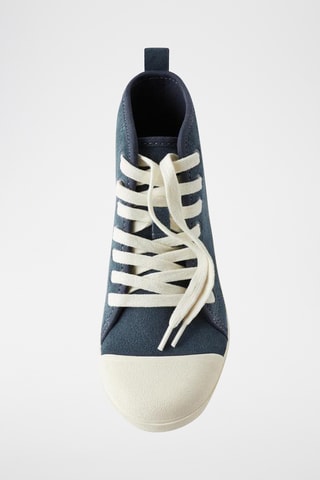 Sapatilhas em couro- Azul-marinho