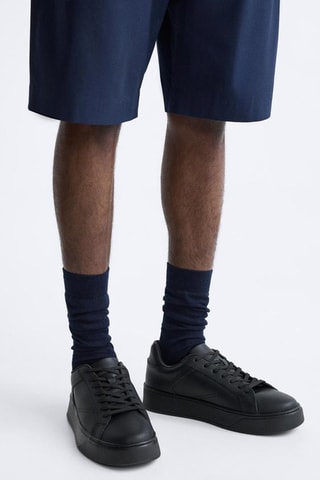 Sapatilhas em couro - Preto