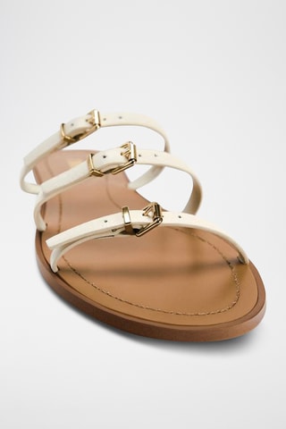 Mules em couro - Cru