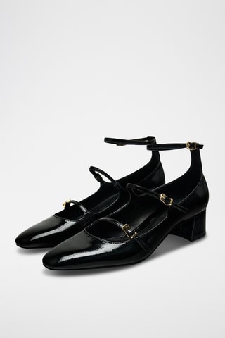 Babies de salto envernizados - Preto