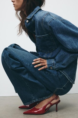 Sapatos de salto envernizados - Vermelho