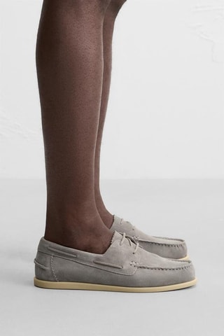 Sapatos de vela em nobuck - Cinzento