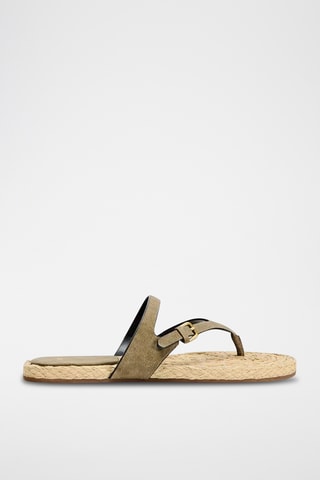 Sandálias em nobuck- Caqui